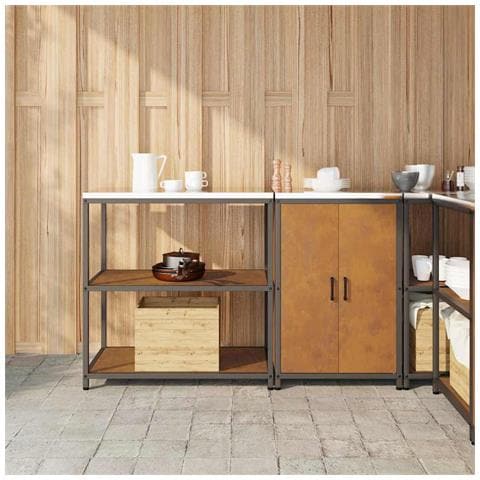 Set di Stoccaggio per Cucina 2 pcs Ruggine 150 x 50 x 92 cm - Foto 2