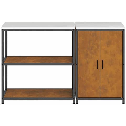 Set di Stoccaggio per Cucina 2 pcs Ruggine 150 x 50 x 92 cm - Foto 9