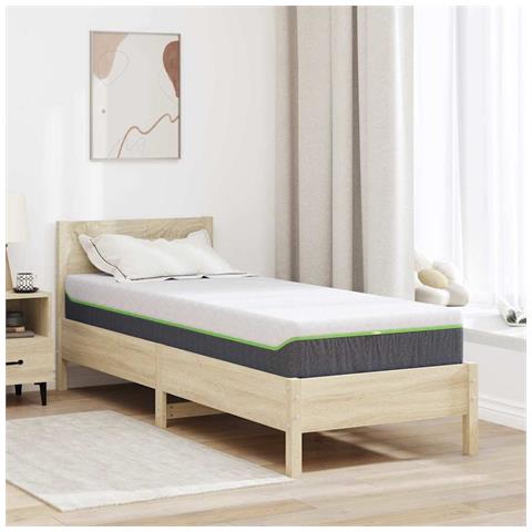 Materasso Bianco e Grigio 80 x 200 cm Molle Insacchettate - Foto 2