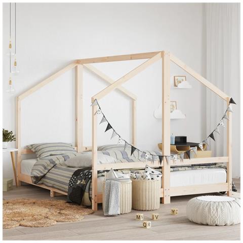 Giroletto per Bambini 2x(80x200) cm in Legno Massello di Pino - Foto 2