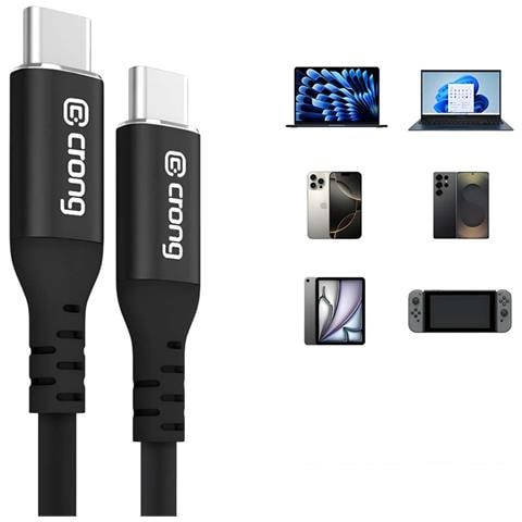 Cavo Usb-c A Usb-c 5a 100w Soft Link 25cm In Silicone, Nero - Foto 2