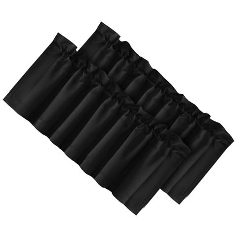 Set Di 2 Tende Oscuranti In Poliestere - Tende Corte Per Camera Da Letto, Soggiorno Black - Foto 2