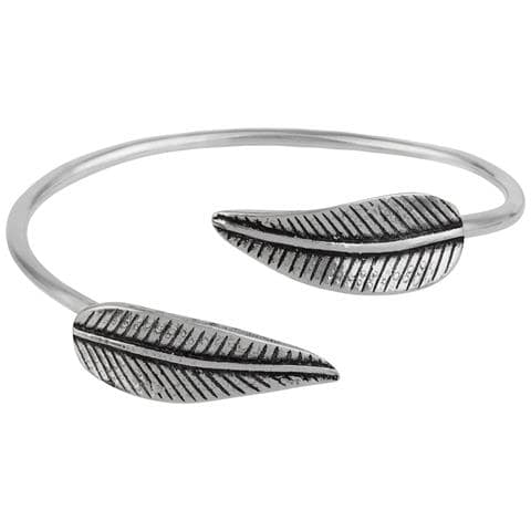 Bracciale A Cerchio Con Piume Placcate In Argento - Foto 1