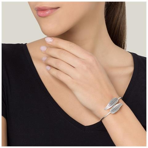 Bracciale A Cerchio Con Piume Placcate In Argento - Foto 2