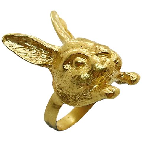 Anello Coniglio In Oro Antico. Misura 16 - Foto 5