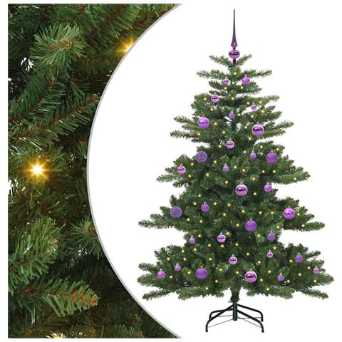 Albero di Natale Artificiale con Rami Pieghevoli Verde 150 cm - Foto 1