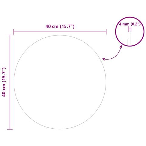 Specchio da parete Ø 40 cm vetro temperato - Foto 8