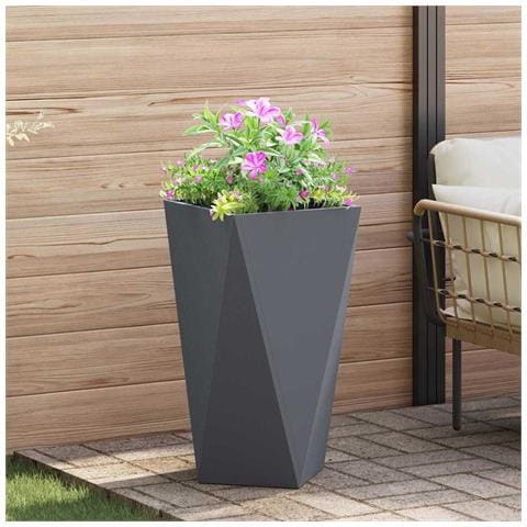 Fioriera Antracite 40 x 40 x 75 cm Acciaio - Foto 2
