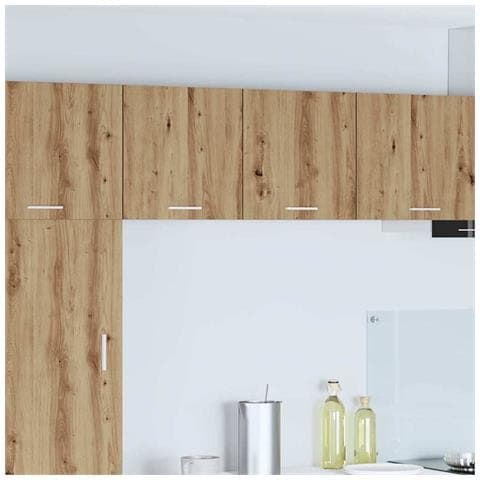Armadio pensile Riga Rovere Artigiano e Bianco 40 x 31 x 40 cm - Foto 2