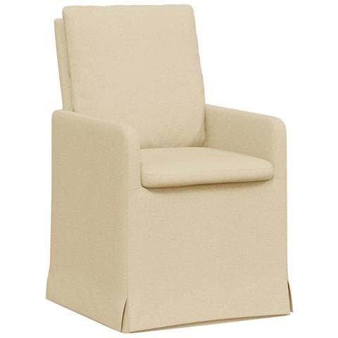 Sedie da pranzo 2 pcs Crema 57 x 67 x 98 cm Tessuto - Foto 1