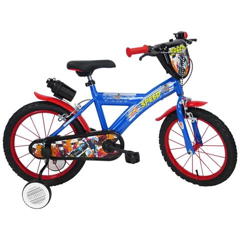 Sch Speed 16'' - Bicicletta Per Bambini (5-7 Anni), Ruote 16'', Telaio Acciao, Con Accessori - Colore Blu - Foto 1