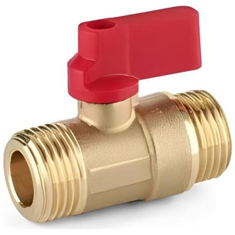 Mini Valvola A Sfera In Ottone Con Maniglia Rossa  1/2  Ag X 1/2  Ag - Foto 1