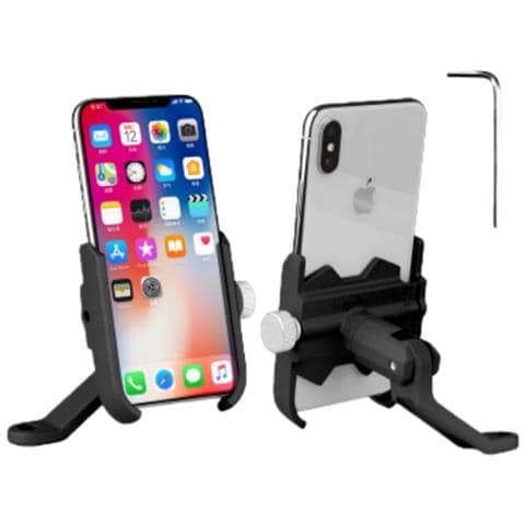 Supporto Per Telefono Bici In Lega Di Alluminio (montaggio Specchietto Retrovisore) - Nero, Regolabile E Antiurto - Foto 1