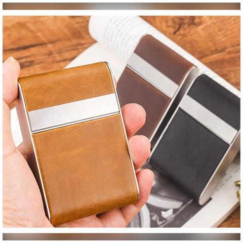 Portasigarette Medio In Pelle Pu Con Chiusura Magnetica - Contiene 20 Sigarette Slim Black - Foto 2