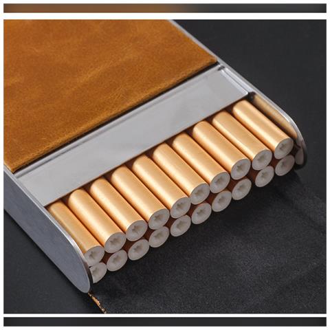 Portasigarette Medio In Pelle Pu Con Chiusura Magnetica - Contiene 20 Sigarette Slim Black - Foto 4