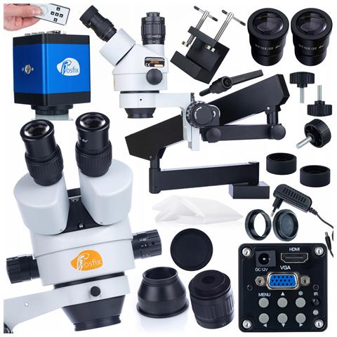 Microscopio Stereoscopico Trinoculare Neptune Pro Msnp-t-wdms1 Con Camera Draco Blue Pro 2mp - Alta Precisione, Zoom 7x-45x, Hdmi /vga, Ideale Per Laboratori E Industria - Foto 1