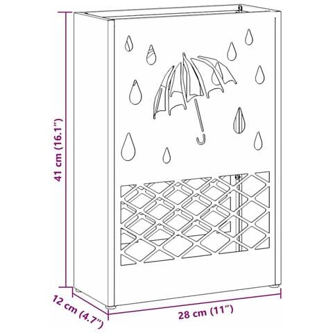 Supporto per Ombrellone Nero 28 x 12 x 41 cm Acciaio - Foto 9
