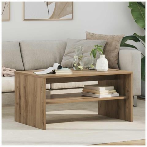 Tavolino da salotto Rovere artigianale 80 x 50 x 40 cm - Foto 2