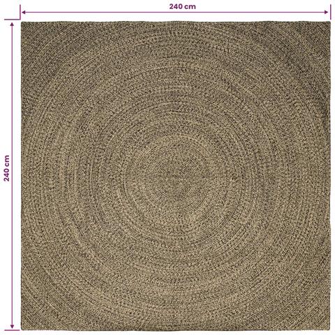 Tappeti per area Naturale e Nero 240 x 240 cm Juta - Foto 8