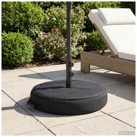 Base per Ombrello da Patio 50 x 50 cm Acciaio Nero - Foto 2