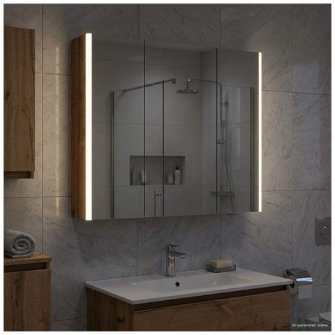 Mobiletto per specchio da bagno con lo scaffale Legno vecchio - Foto 2