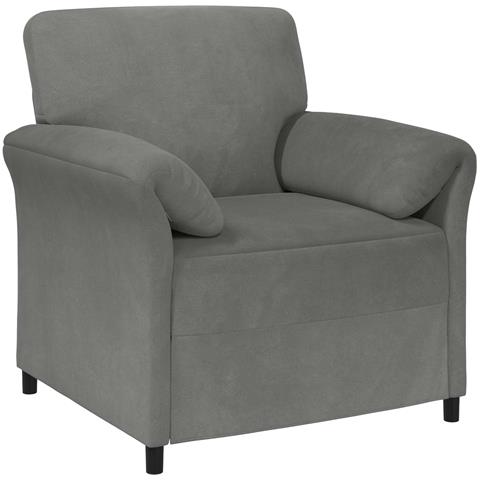 Divano 1 posto Grigio Scuro 88 x 83 x 95 cm Velluto - Foto 1