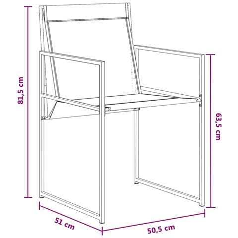 Set da Pranzo per Giardino 5 pcs Nero Textilene e Acciaio - Foto 9