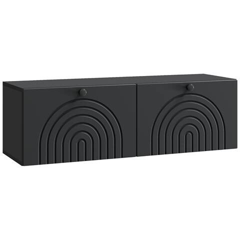 Mobile Porta TV da Muro Montaggio a parete Nero 98 x 31 x 30 cm - Foto 1