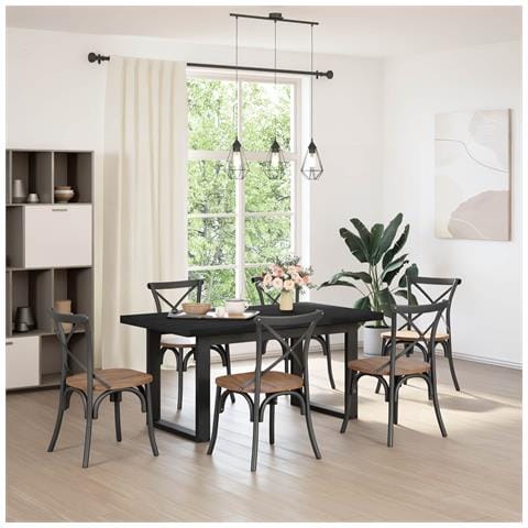 Tavolo da pranzo NOAIN 160 cm Legno Massello di Pino Nero - Foto 2