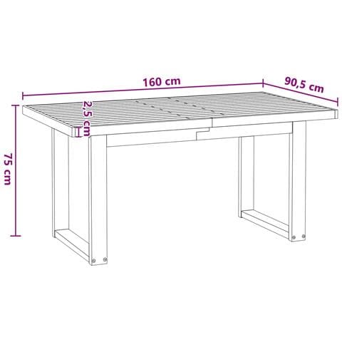 Tavolo da pranzo NOAIN 160 cm Legno Massello di Pino Nero - Foto 9