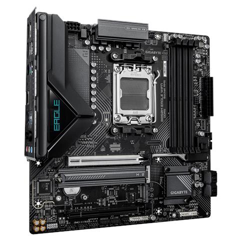 B850M EAGLE WIFI7 Scheda Madre - CPU AMD Ryzen Serie 9000, VRM digitale a 8+2+2 fasi, fino a 8200 MHz DDR5 (O.C.), 1× M. 2 PCIe 5.0 + 1× M. 2 PCIe 4.0, Wi-Fi 7, LAN 2.5 GbE, USB 3.2 Gen 2 - Foto 2