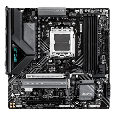 B850M EAGLE WIFI7 Scheda Madre - CPU AMD Ryzen Serie 9000, VRM digitale a 8+2+2 fasi, fino a 8200 MHz DDR5 (O.C.), 1× M. 2 PCIe 5.0 + 1× M. 2 PCIe 4.0, Wi-Fi 7, LAN 2.5 GbE, USB 3.2 Gen 2 - Foto 4