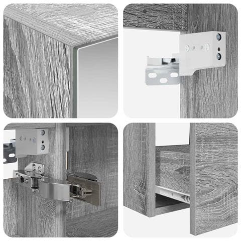 Set di mobili per il bagno 5 pcs Sonoma grigio - Foto 9