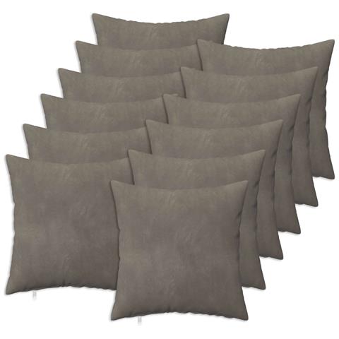 Cuscino con cuscino HEERLEN 12 pz Grigio Chiaro Velluto - Foto 1
