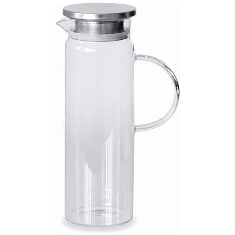 61952 - Brocca in vetro borosilicato - Coperchio in acciaio inox - Filtro - Perfetta per l'acqua - Foto 1