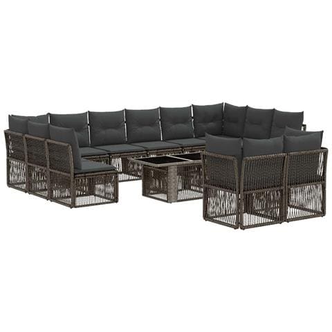 Set Divano da Giardino 13 pz Grigio polyrattan - Foto 1