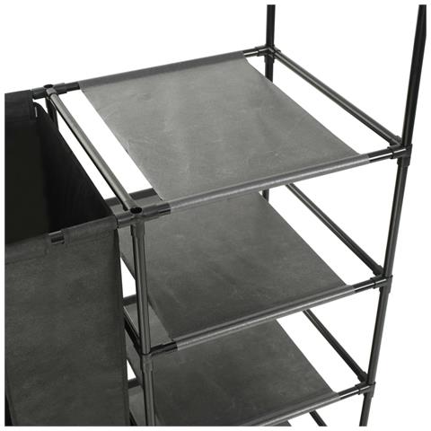 Appendiabiti Acciaio e Tessuto non Tessuto 87x44x158 cm Nero - Foto 7
