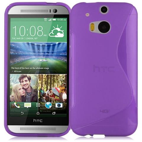 Htc One M8 (2. Gen) Custodia Silicone Tpu Disegno S In Lila Orchidea Morbida Cover Protettiva Super Sottile Con Bordo Protezione Back Case Ultra Slim Gel Bumper Fina Antiurto Guscio - Foto 1