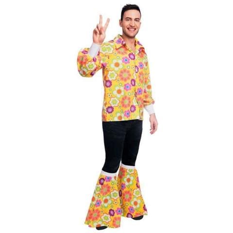Costume Adulto Anni '60 Flower Power Camicia Taglia Standard - Foto 1
