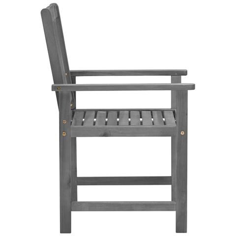 Sedie da Giardino con Cuscini 4 pz in Massello di Acacia Grigio - Foto 10