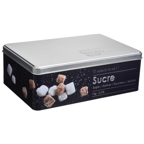 Contenitore Da Cucina Per Zollette Zucchero In Ferro Nero 1kg 20,2x13,2x H6,7 Cm - Foto 1