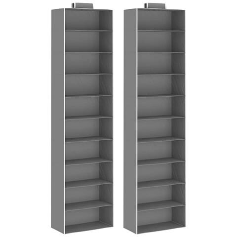 Organizer per Armadio da Appendere 2 pz con 10 Ripiani Tessuto - Foto 1