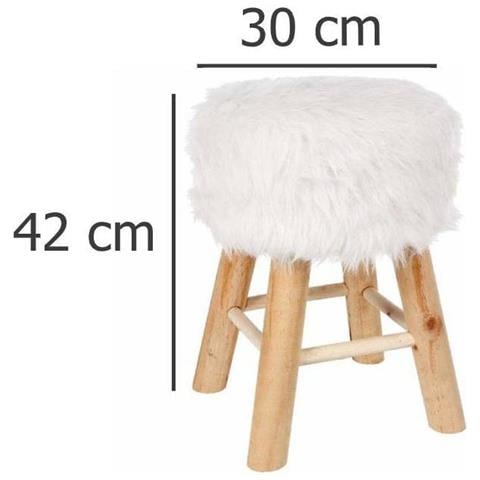 Taboret Per Sedersi Con Piccolo Tacco A La Pelliccia, Habitat Universale In Colore Bianco. - Foto 6