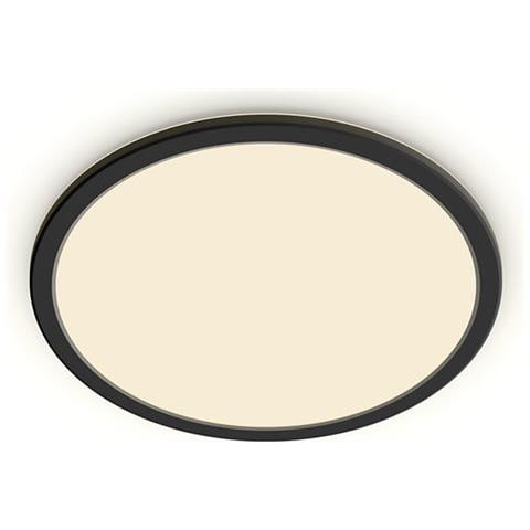 Plafoniera Led 15w Cl550 Superslim Ip44 Regolabile 3 Step Nero Bianco Caldo 2700k 23xø250 Mm Metallo - Foto 1