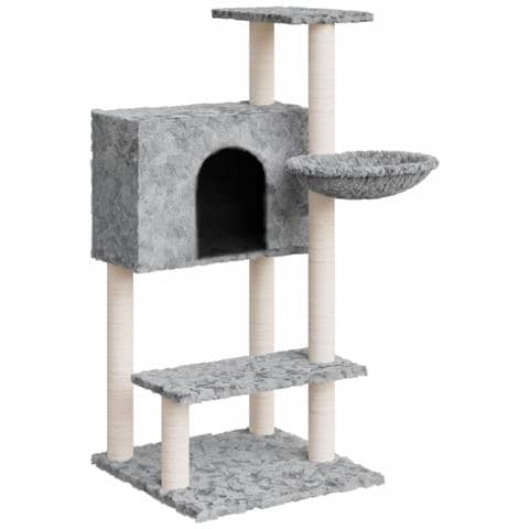 Albero Per Gatti Con Tiragraffi In Sisal Grigio Chiaro 108,5 Cm - Foto 1