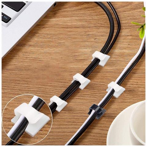 Portacavi Autoadesivo Confezione Da 50 Pezzi White - Foto 12