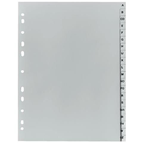 Herlitz 10843522 Registro Delle Schede Del Registro Alfabetico Polypropilene (pp) Grigio (10843522) - Foto 1