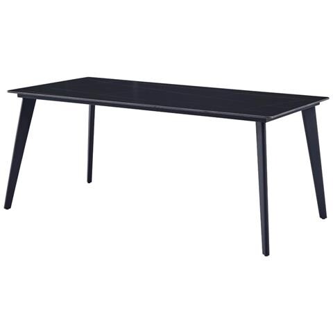 Tavolo Da Pranzo TASOLI Casa Vital - Piano Vetro Nero Marmo, 90x90x75cm | Portata 30kg - Foto 2