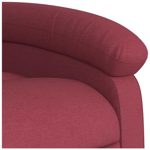 Poltrona Massaggiante Reclinabile Rosso Vino in Tessuto - Foto 10