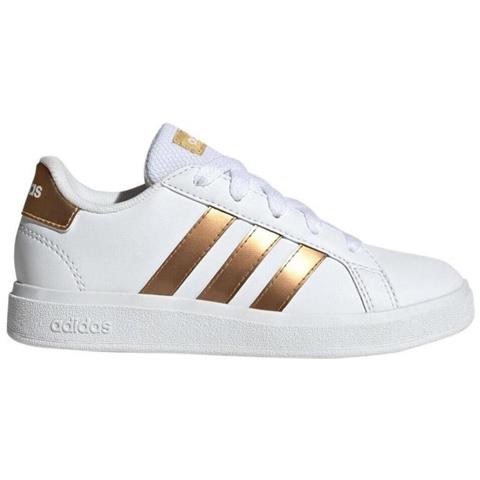 Gy2578 Grand Court 2.0k Sneakers Pelle Bianco Gold Bianco 38 2/3 - Foto 1